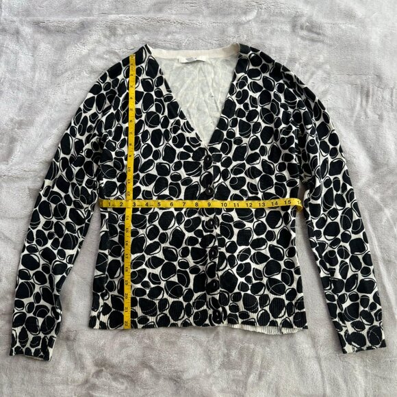 Merona Black and White Modern Abstract Pattern Cardigan - Picture 4 of 7
